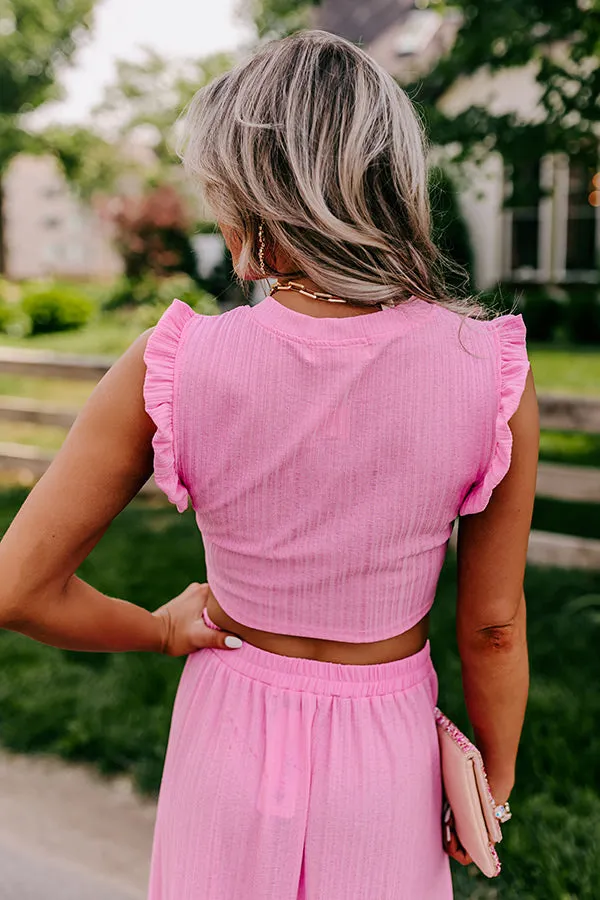 Al Fresco Fling Ruffle Crop Top