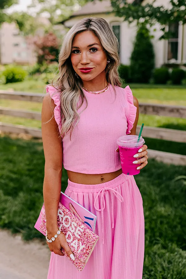 Al Fresco Fling Ruffle Crop Top
