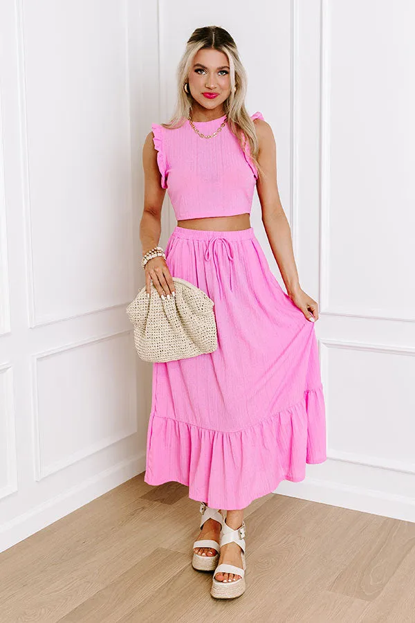 Al Fresco Fling Ruffle Crop Top