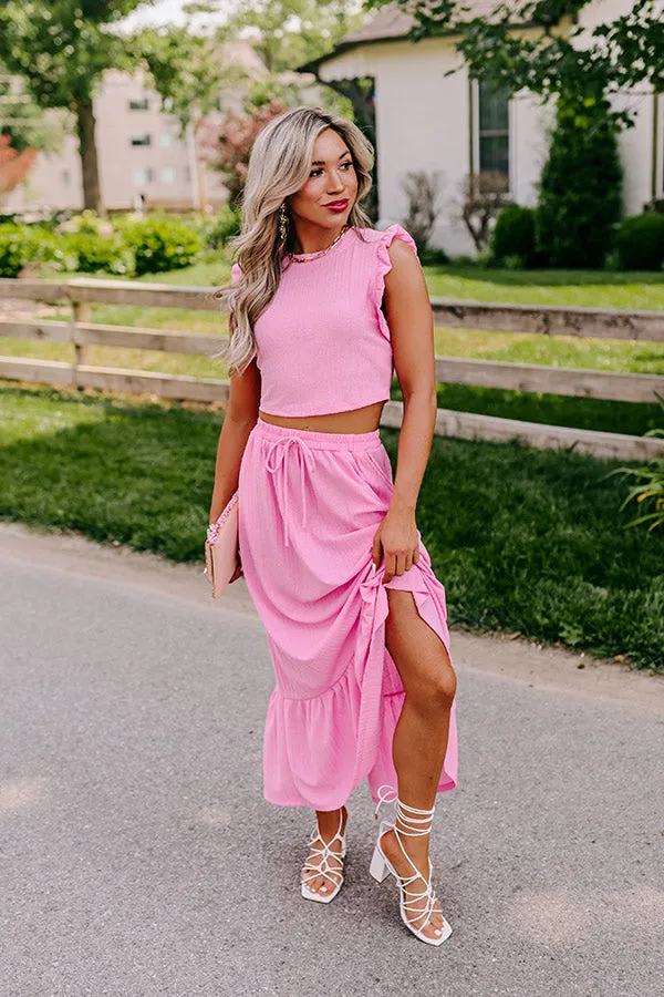 Al Fresco Fling Ruffle Crop Top