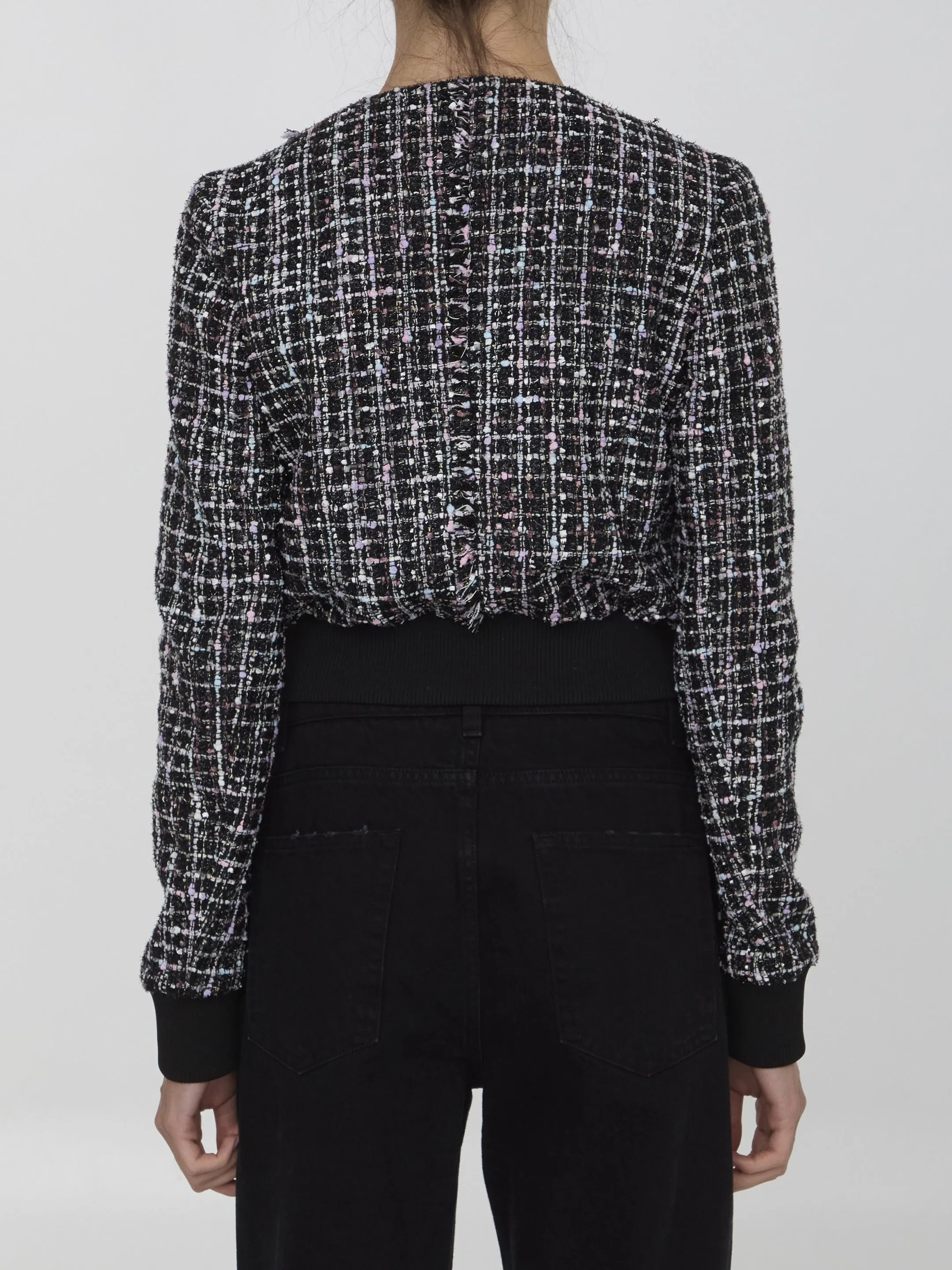 Balmain Buttoned Metallic Tweed Jacket