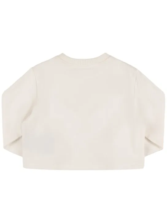 Balmain   Cropped cotton sweatshirt w/ fringe 