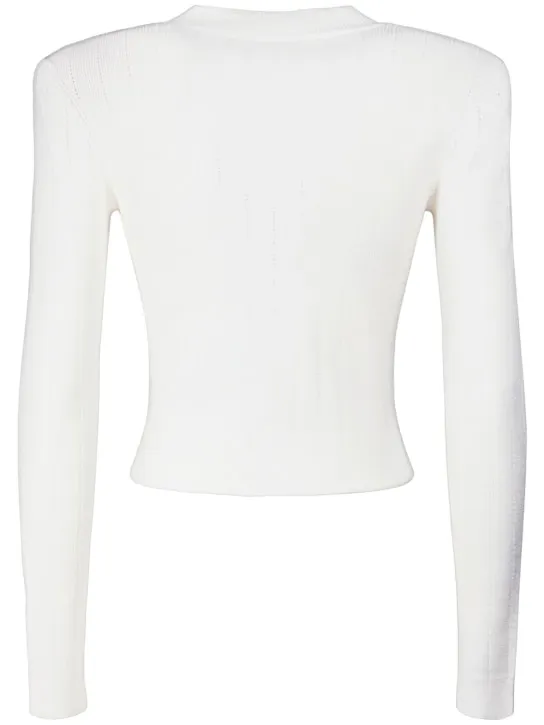 Balmain   Viscose blend knit cropped cardigan 
