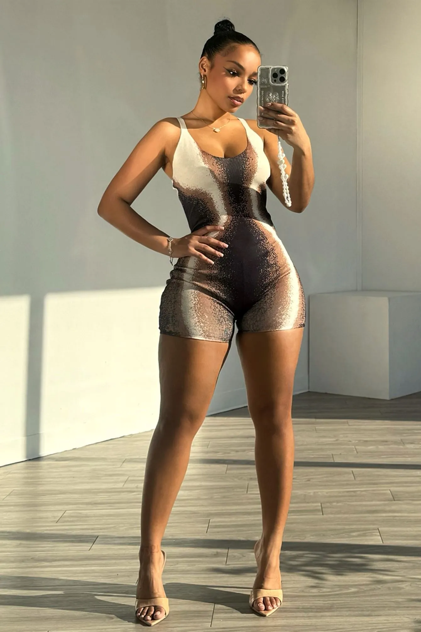 Be My Brownie Knit Tank Romper