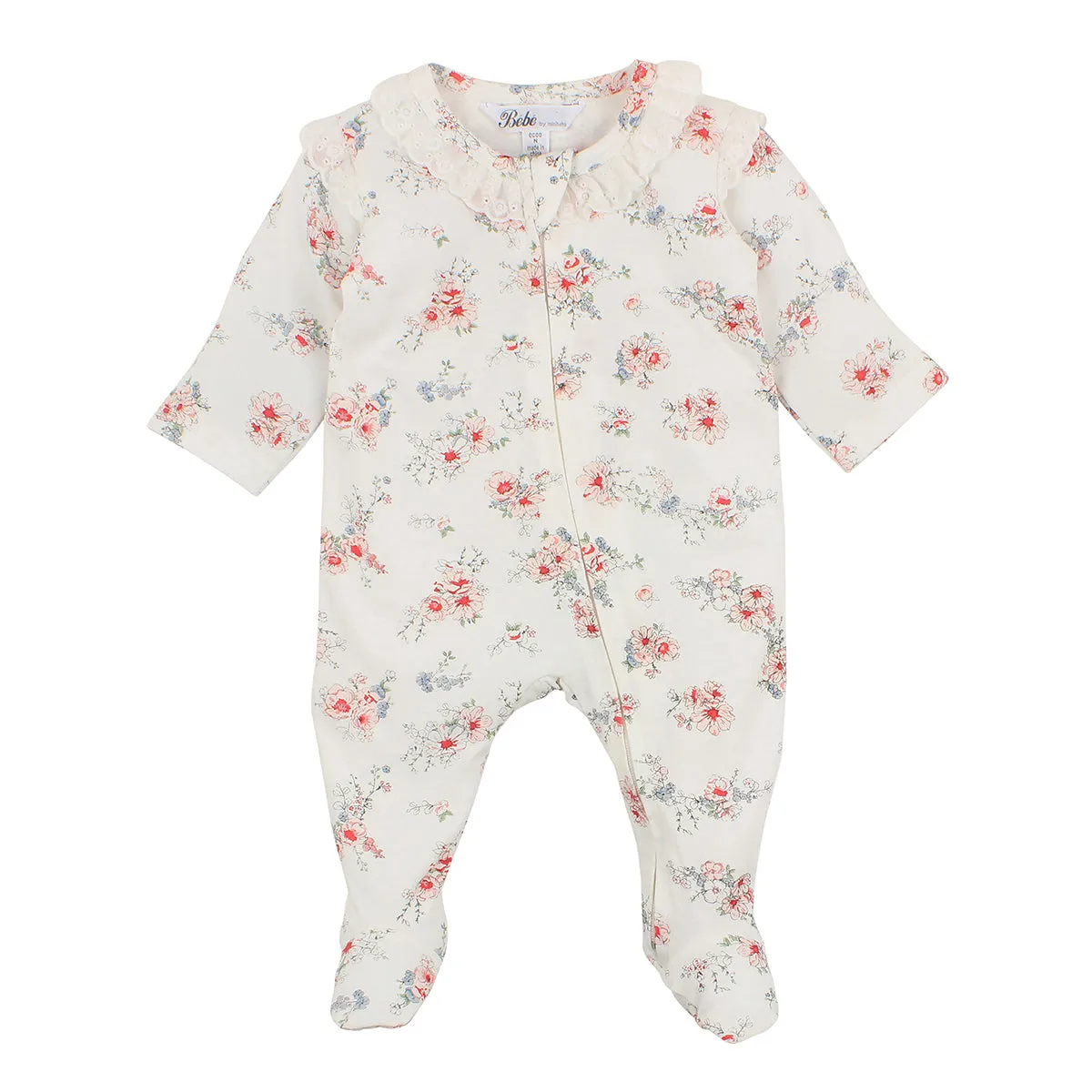 Bebe Lily L/S Zip Romper (Size PREM-0)