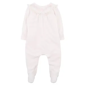 Bebe Tia Velour Romper in Barely Pink (Size NB-0)