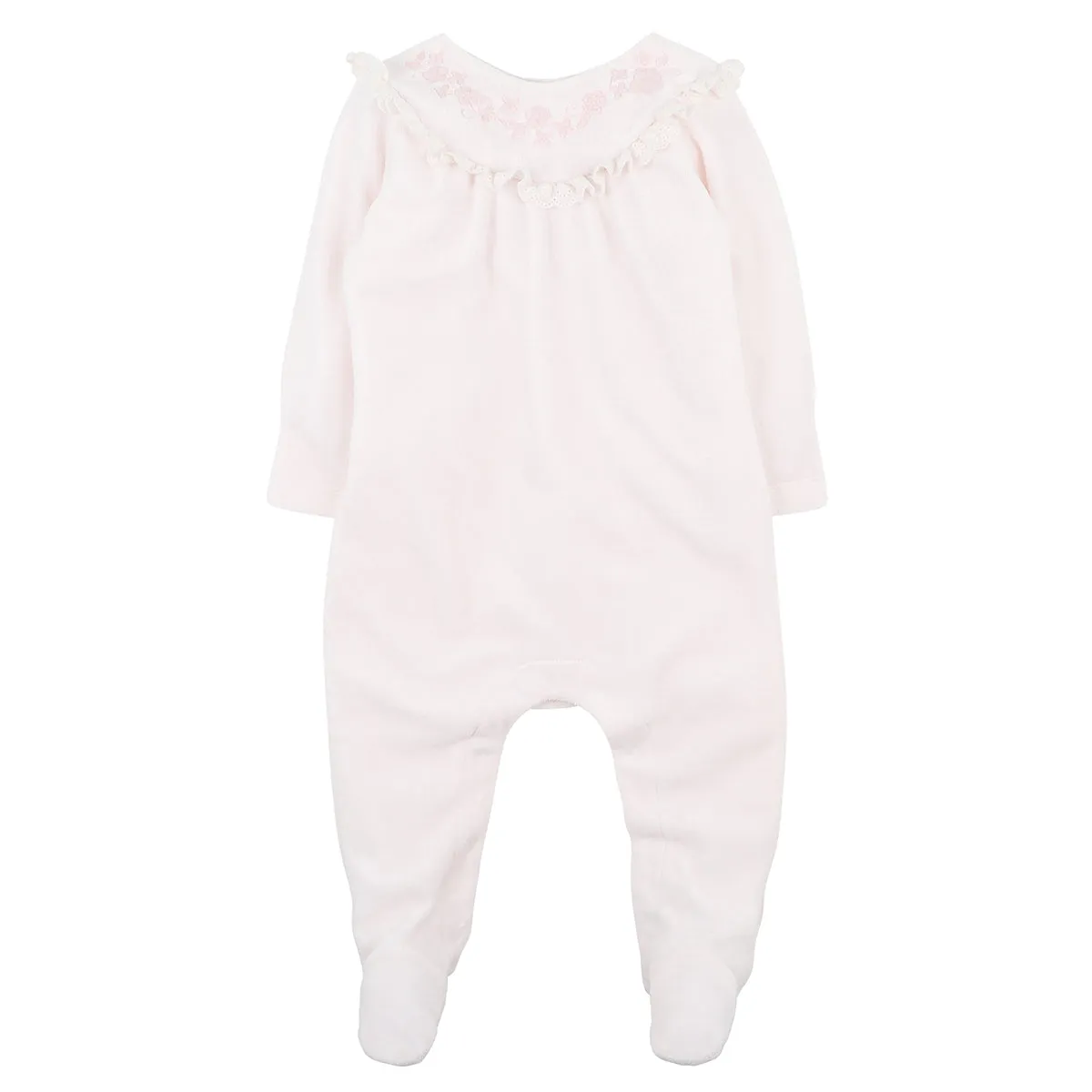 Bebe Tia Velour Romper in Barely Pink (Size NB-0)