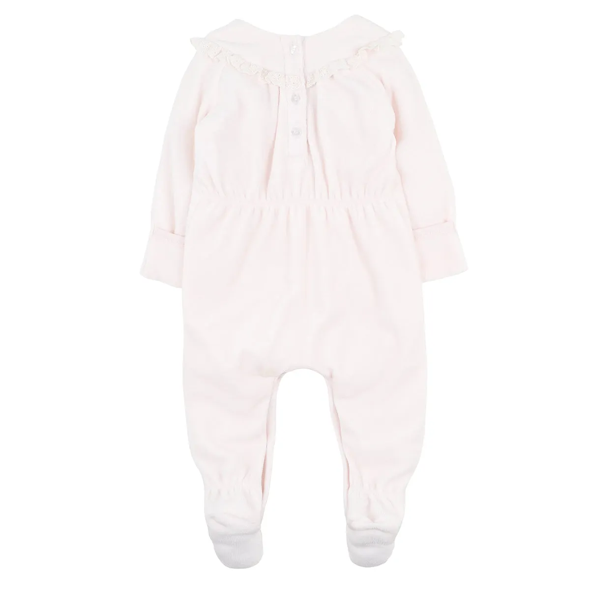Bebe Tia Velour Romper in Barely Pink (Size NB-0)