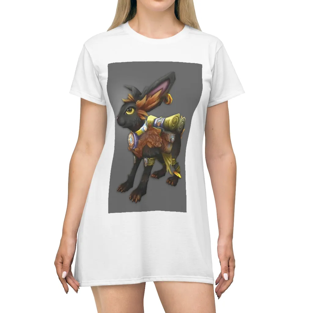 Black Amara All Over Print T-Shirt Dress