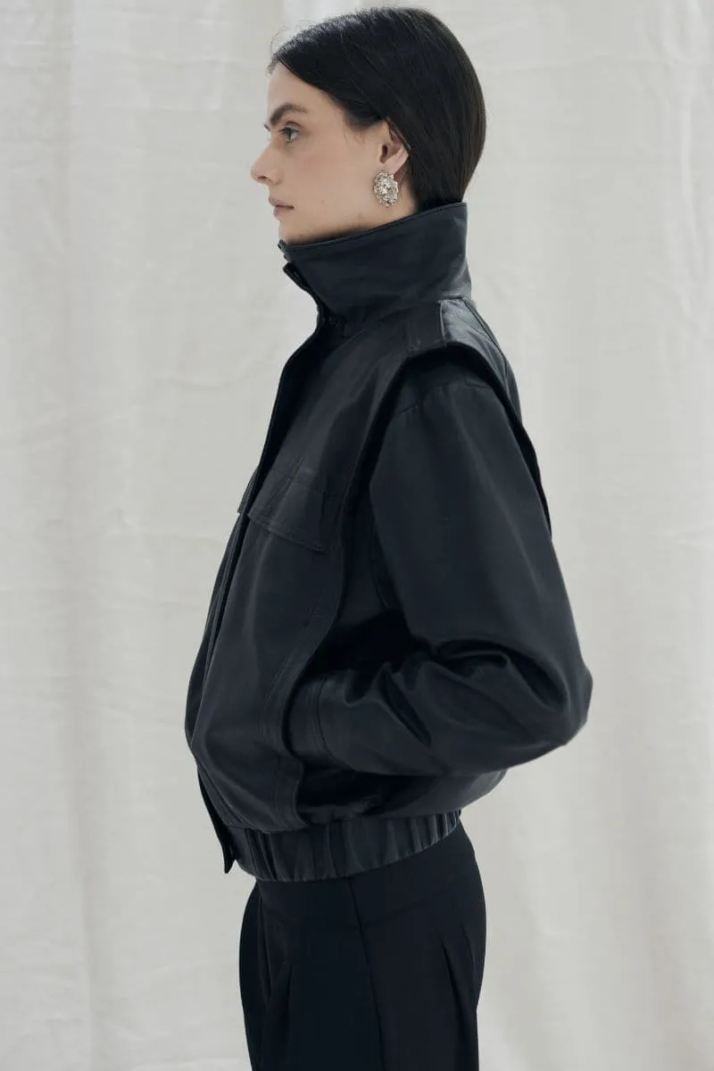 BLACK KATY LEATHER JACKET