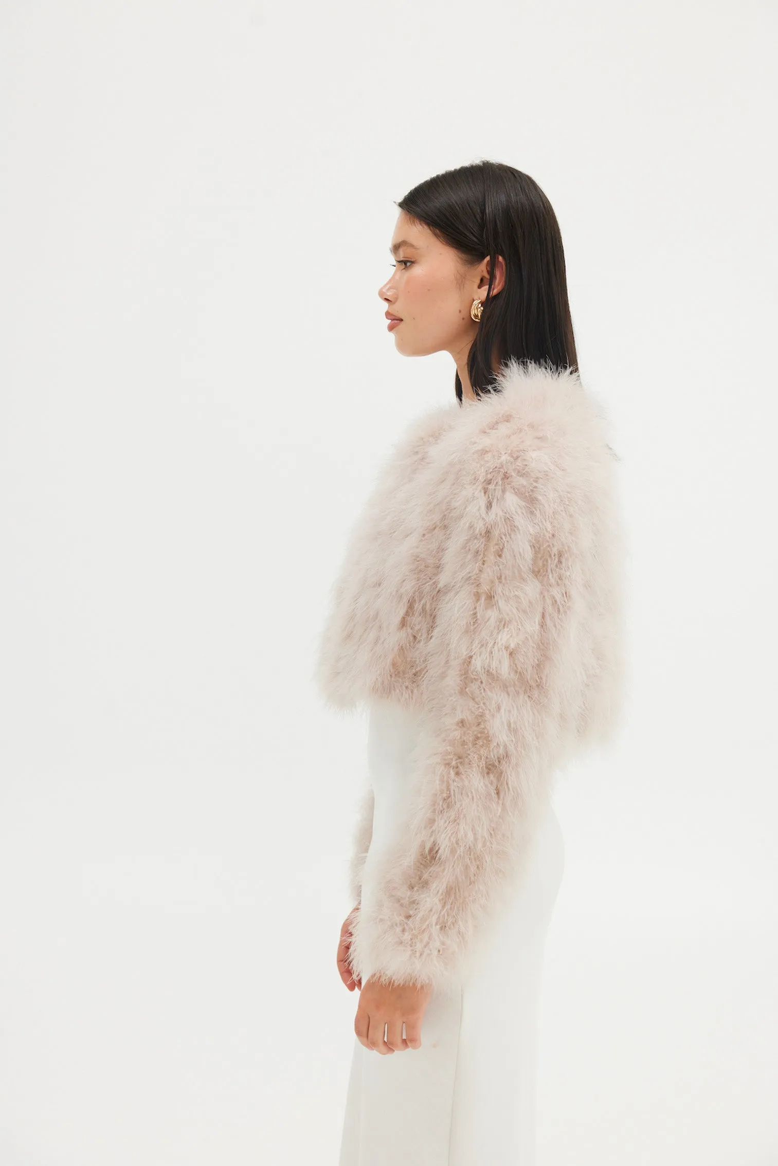 Bridal Manhattan Crop Jacket - Blush