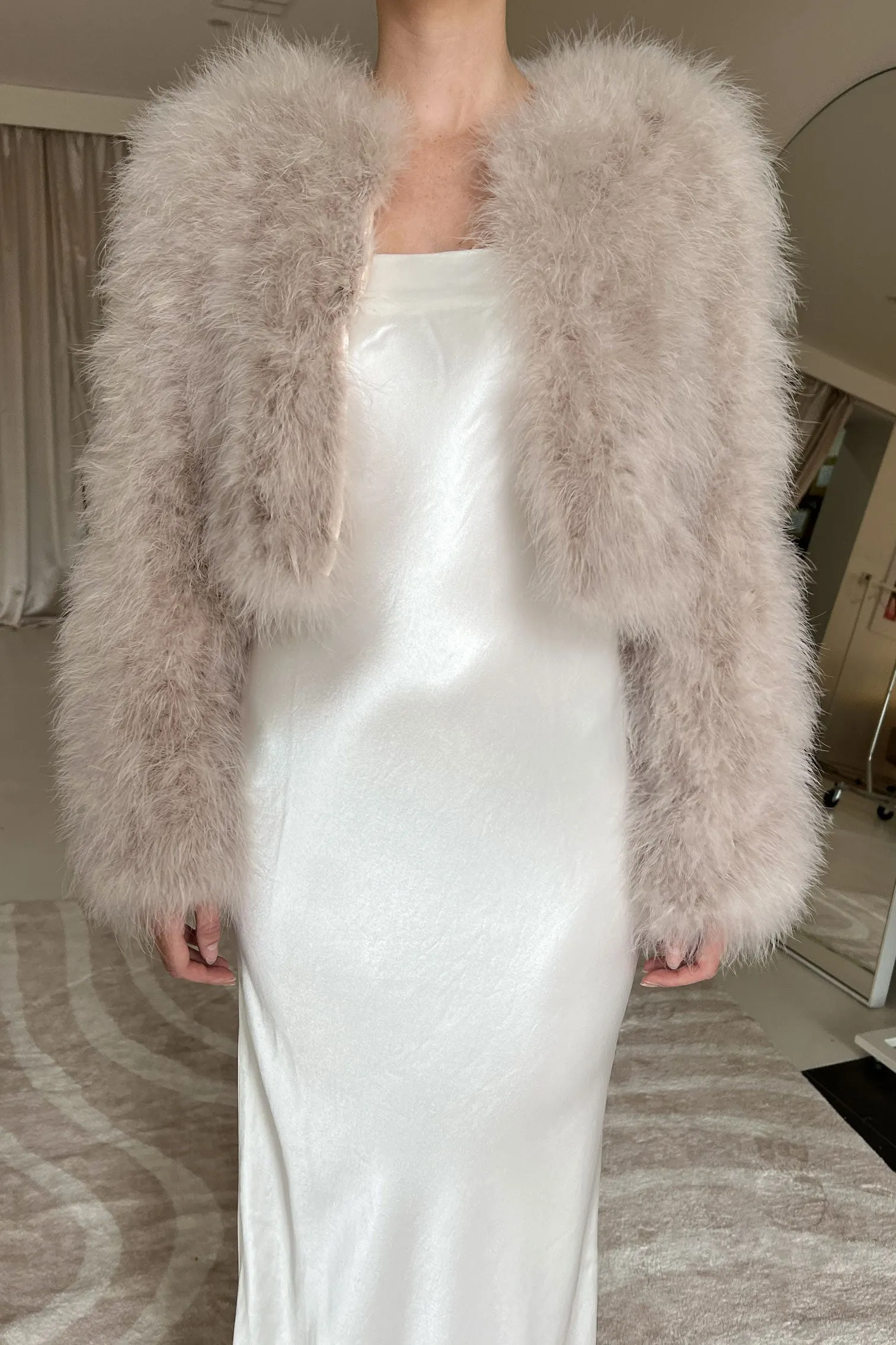 Bridal Manhattan Crop Jacket - Blush