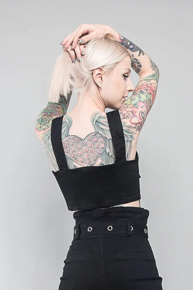 Buckled Denim Cropped Shirt
