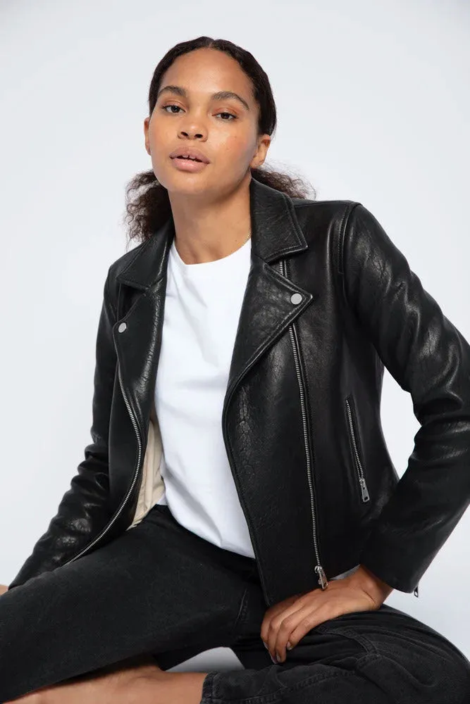 Calie Leather Jacket - Black