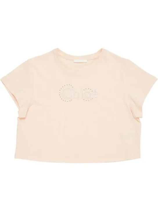 Chloé   Cotton jersey cropped t-shirt 
