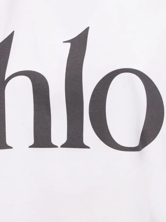 Chloé   Cropped jersey logo t-shirt 