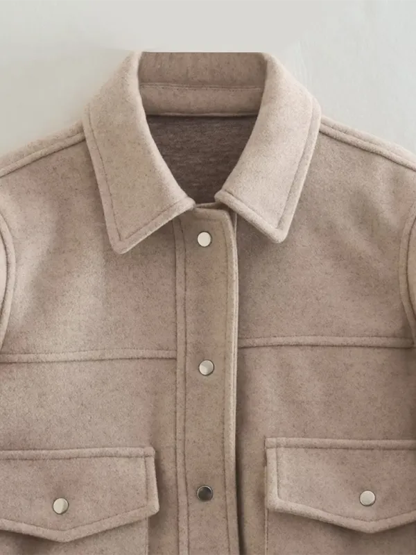 Classic Taupe Cropped Jacket – Casual to Semi-formal