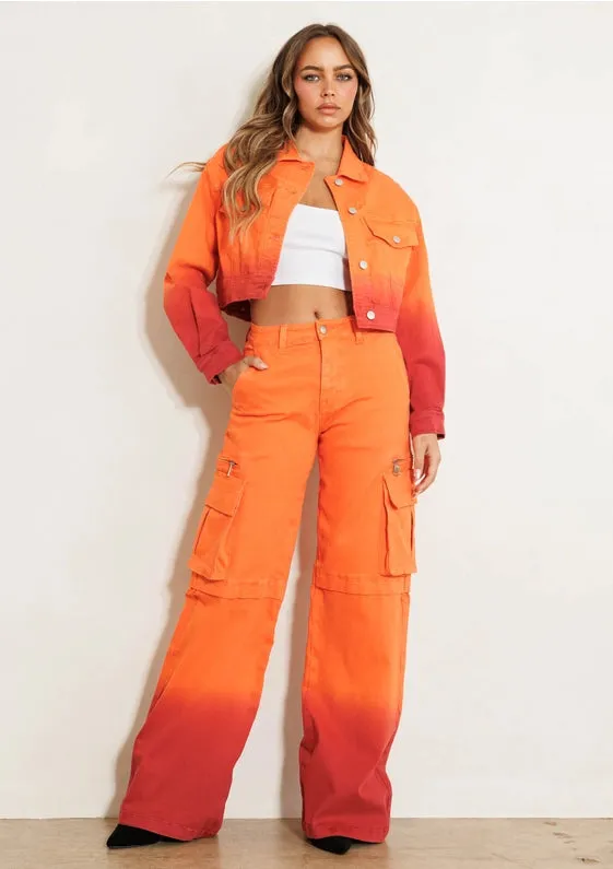 Color Palette Denim Jacket - Orange