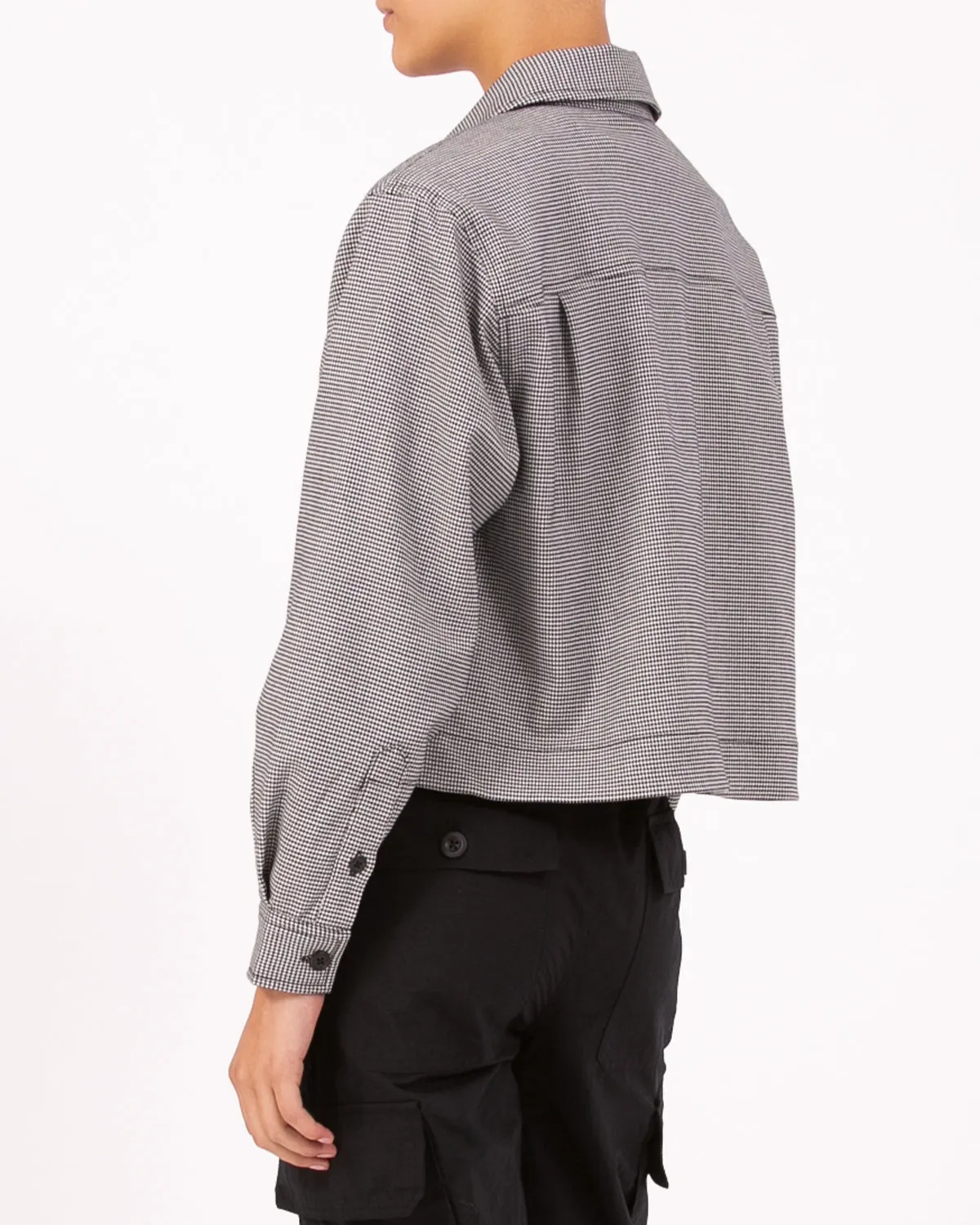 Crop Harrington Jacket - Houndstooth