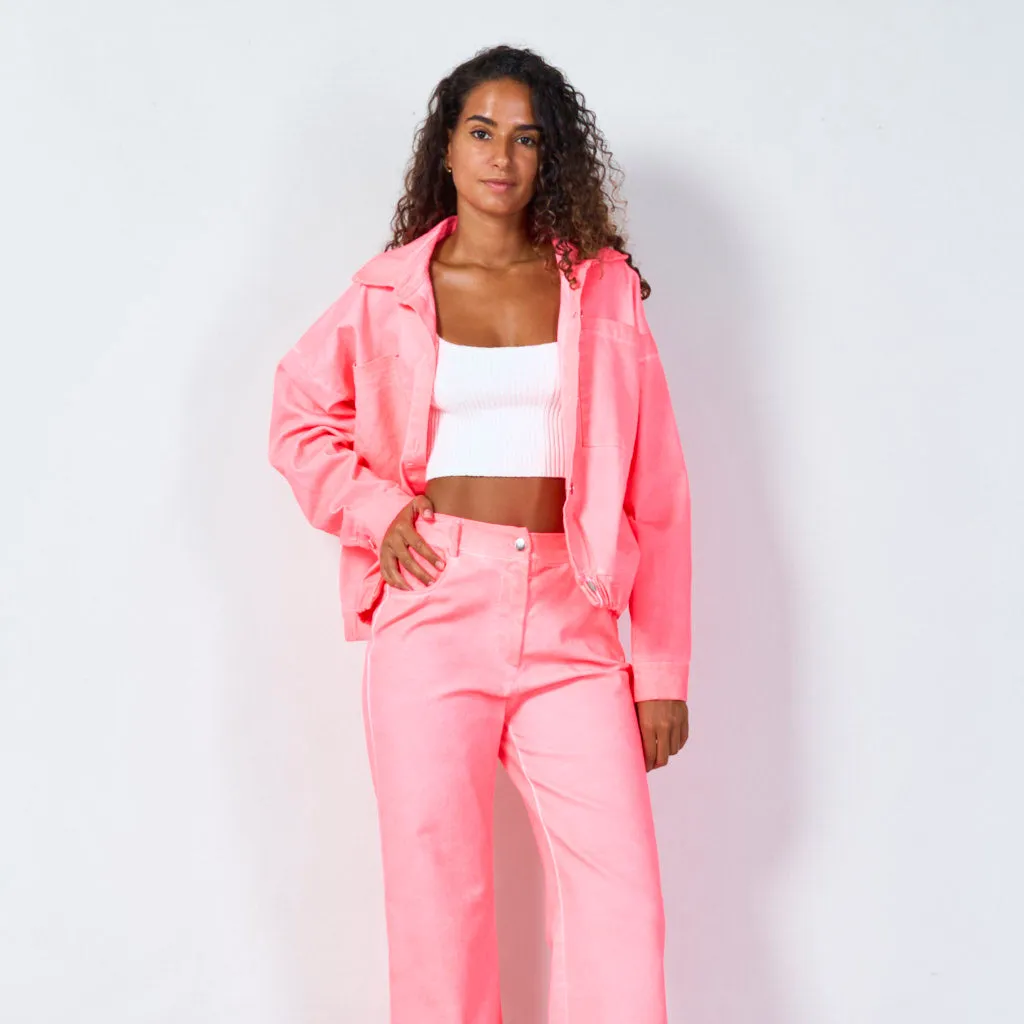 Cropped button-up jacket wholesale