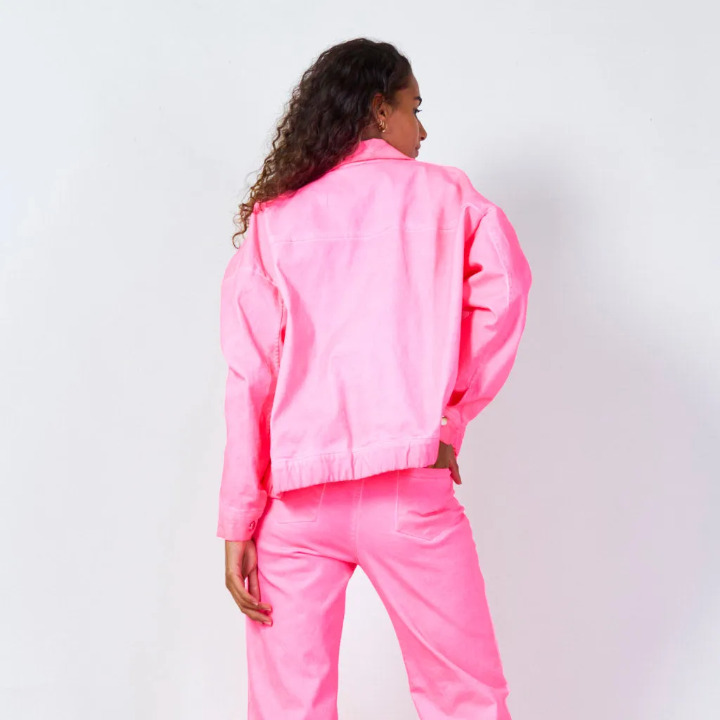 Cropped button-up jacket wholesale