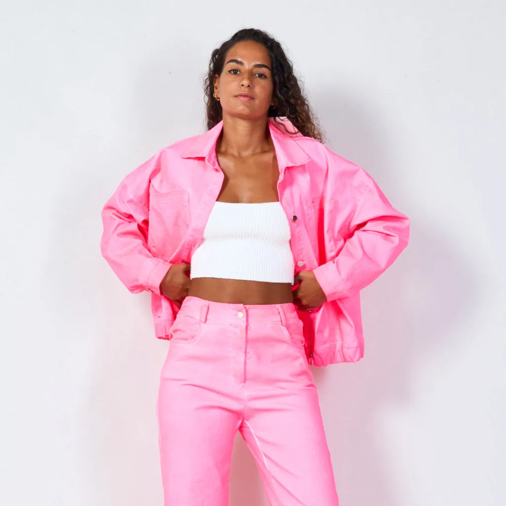Cropped button-up jacket wholesale