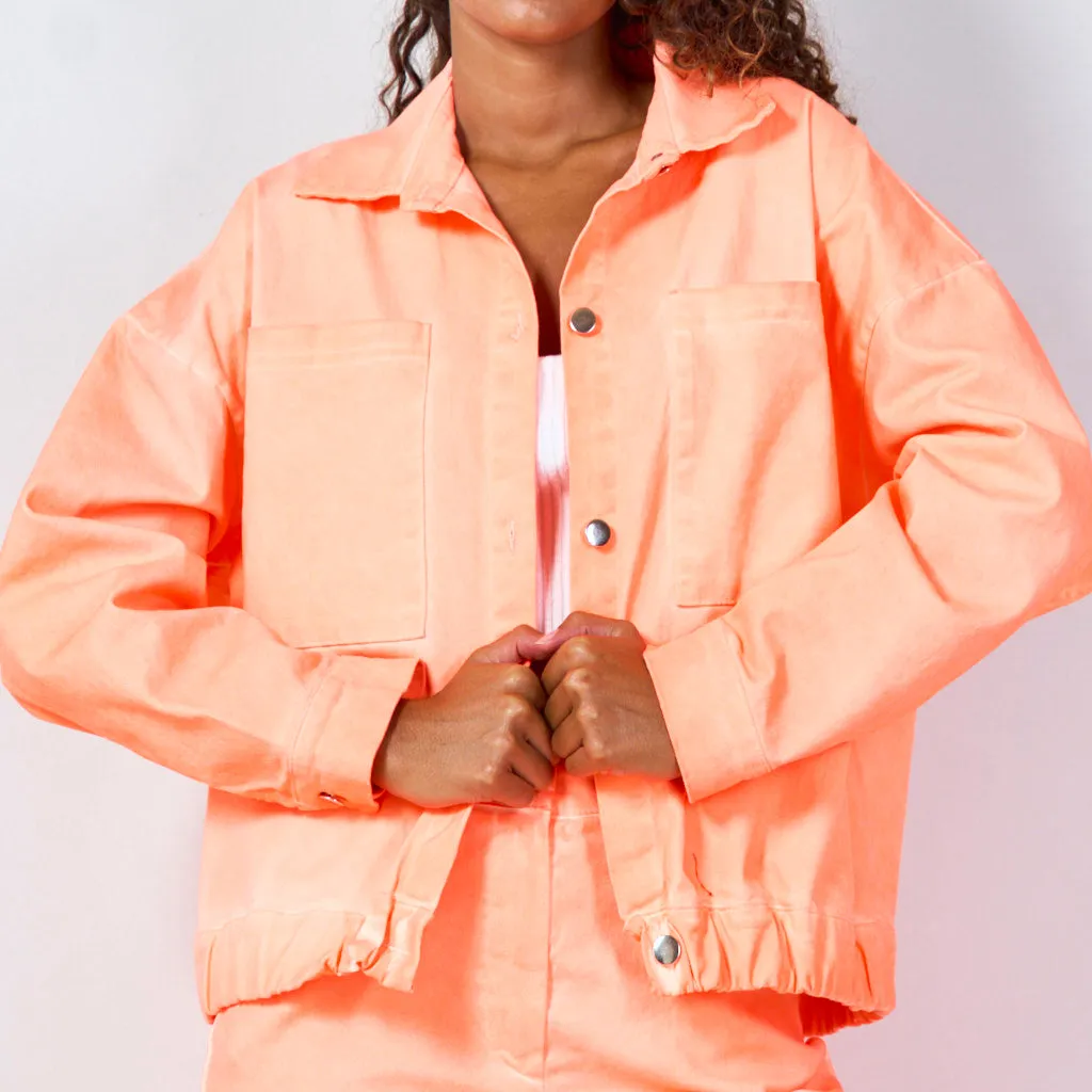 Cropped button-up jacket wholesale