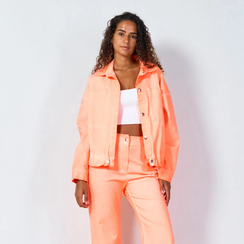 Cropped button-up jacket wholesale