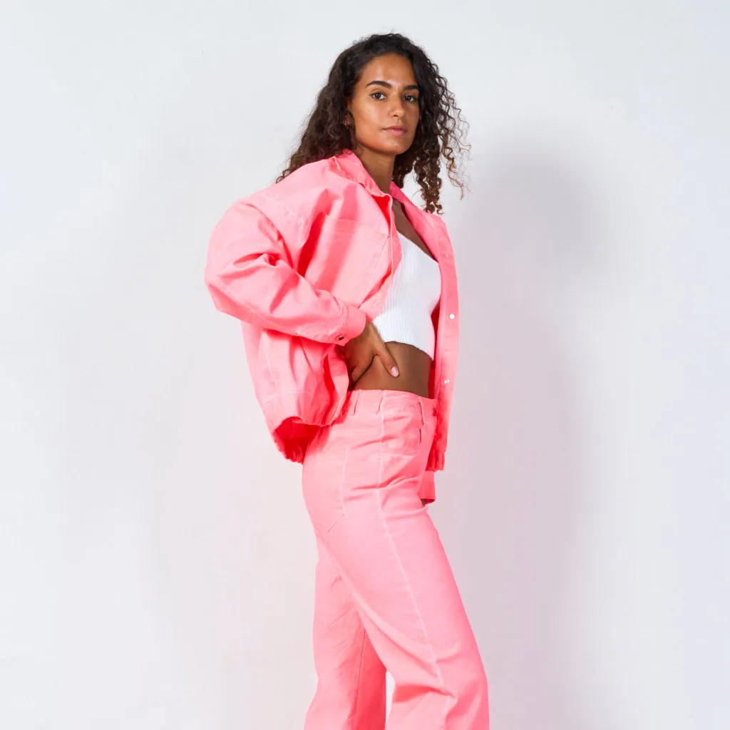 Cropped button-up jacket wholesale