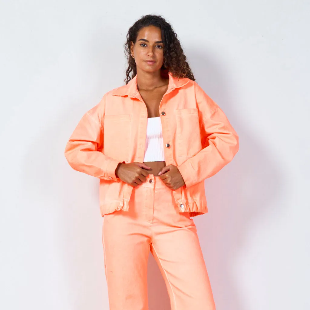 Cropped button-up jacket wholesale