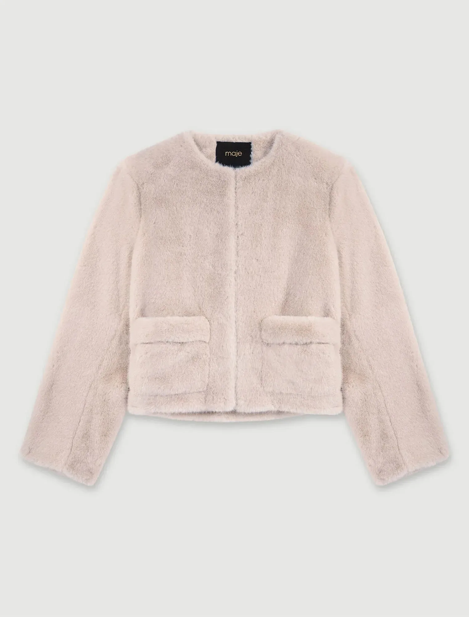 Cropped faux fur jacket