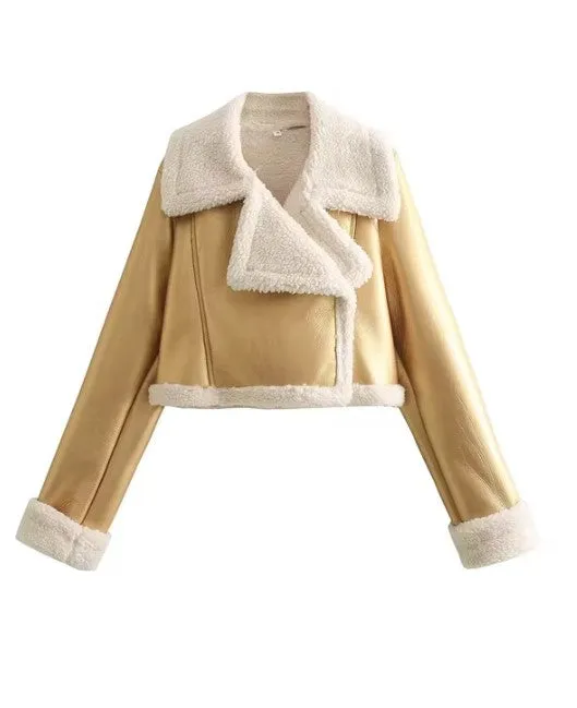 Cropped Leather Jacket