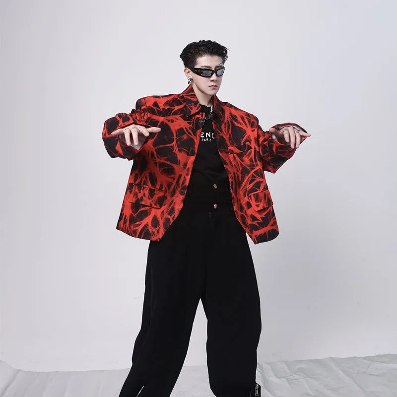 Cropped Oversized Shoulder-padded Jacket