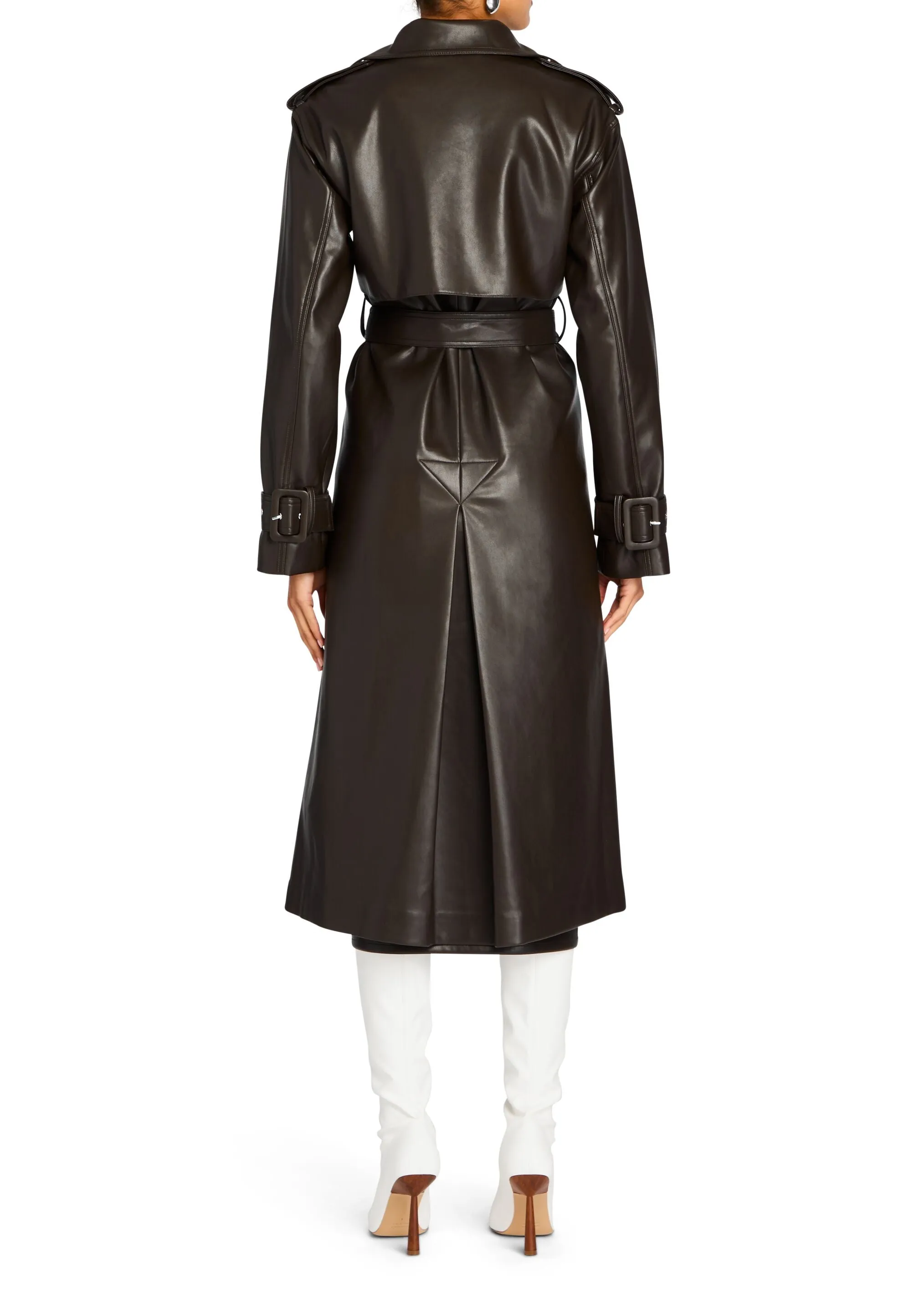 Estelle Vegan Leather Trench Coat