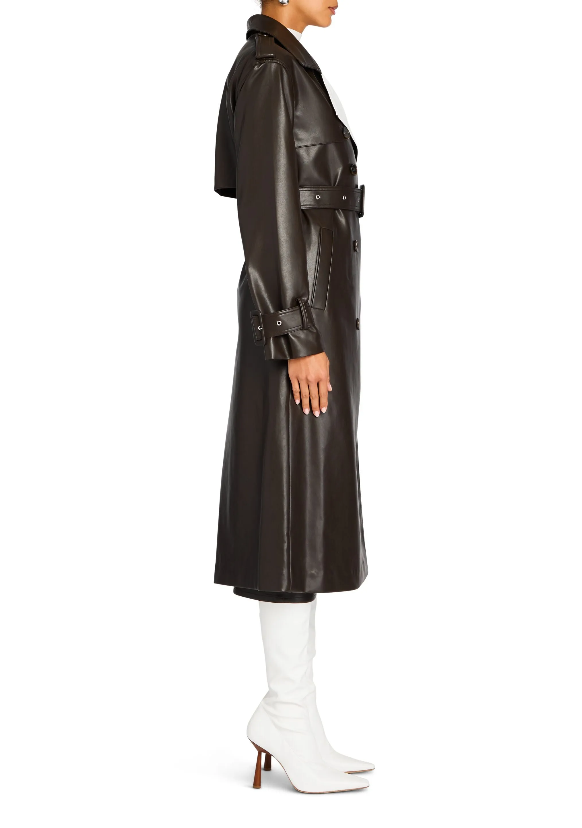 Estelle Vegan Leather Trench Coat