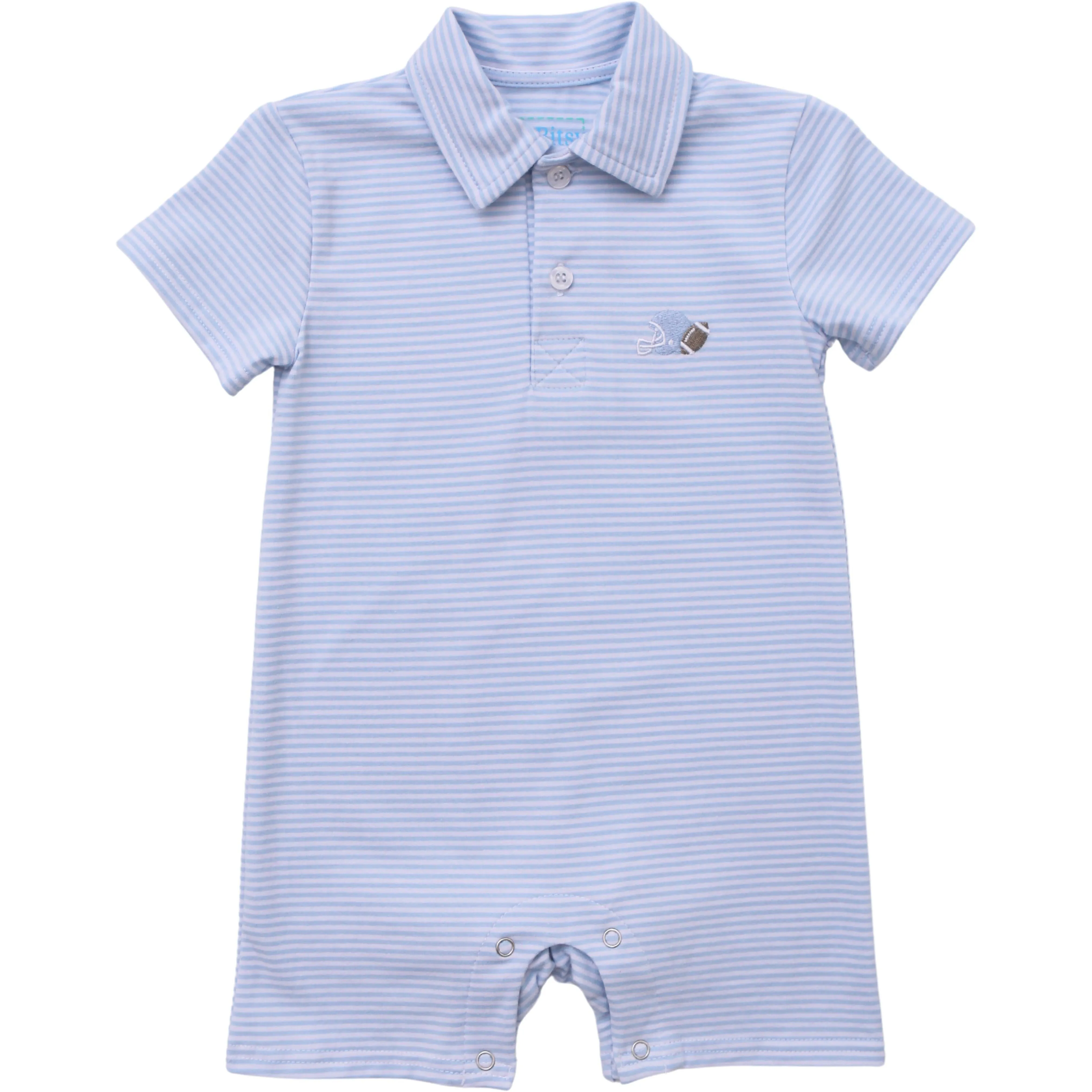 Game Day Romper Light Blue