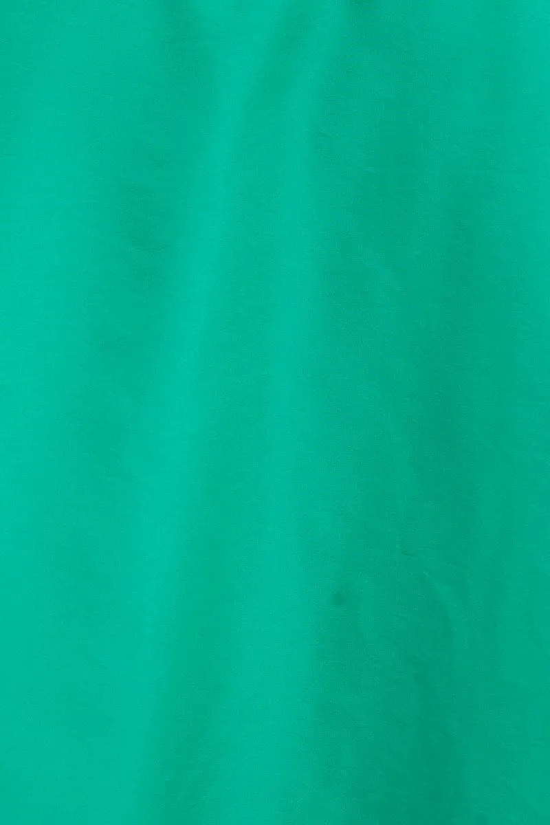 Green Cropped Varsity Bomber Jacket
