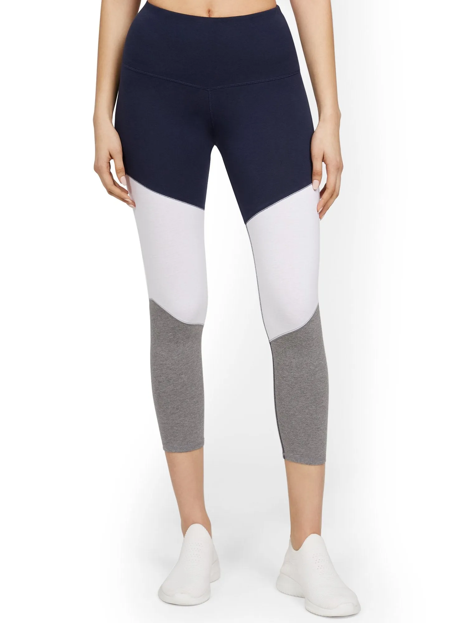 High-Waisted Colorblock Pocket Capri Legging