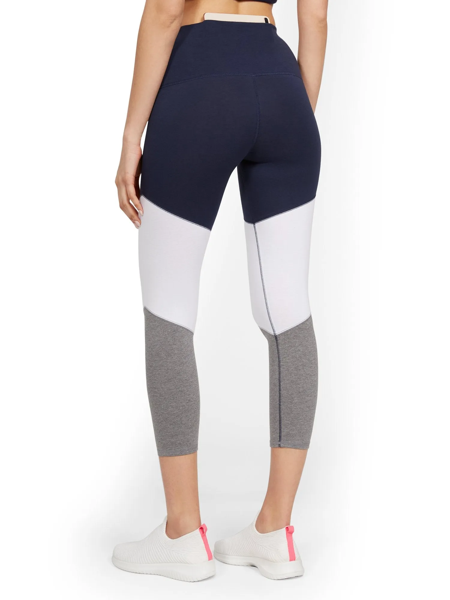 High-Waisted Colorblock Pocket Capri Legging
