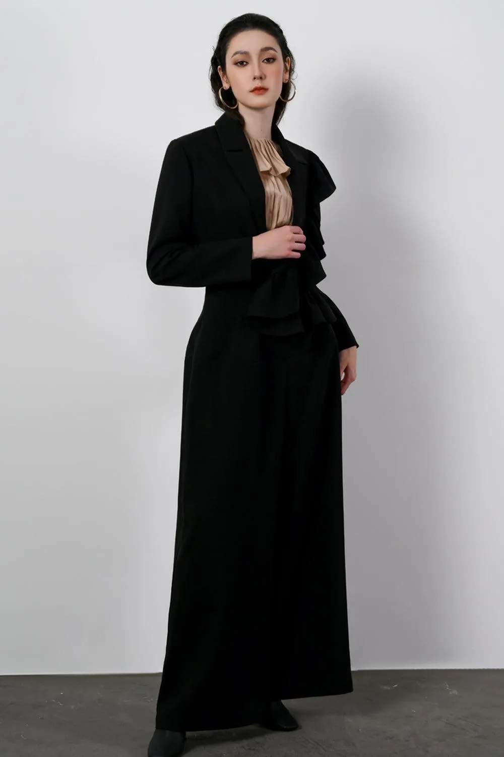 Isabelle Cropped Ruffled Cotton Jacket