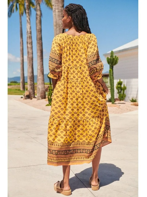JAASE Sun Beam Print Blossom Midi Dress
