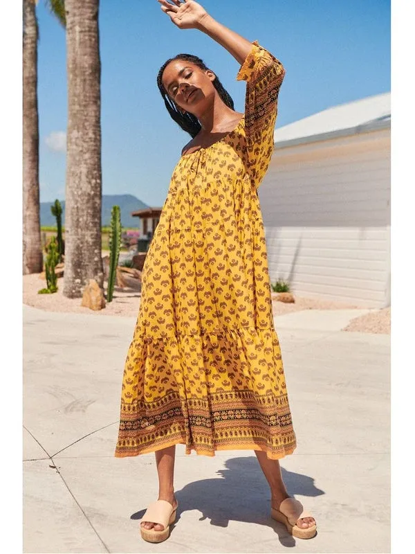 JAASE Sun Beam Print Blossom Midi Dress