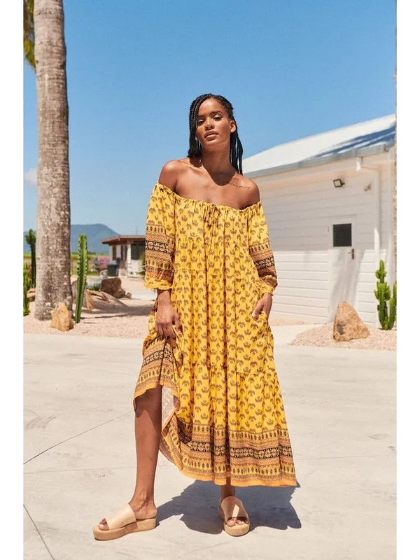 JAASE Sun Beam Print Blossom Midi Dress