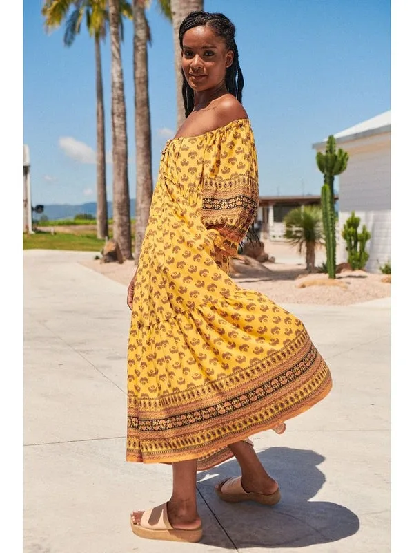 JAASE Sun Beam Print Blossom Midi Dress
