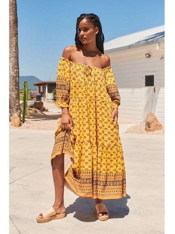 JAASE Sun Beam Print Blossom Midi Dress