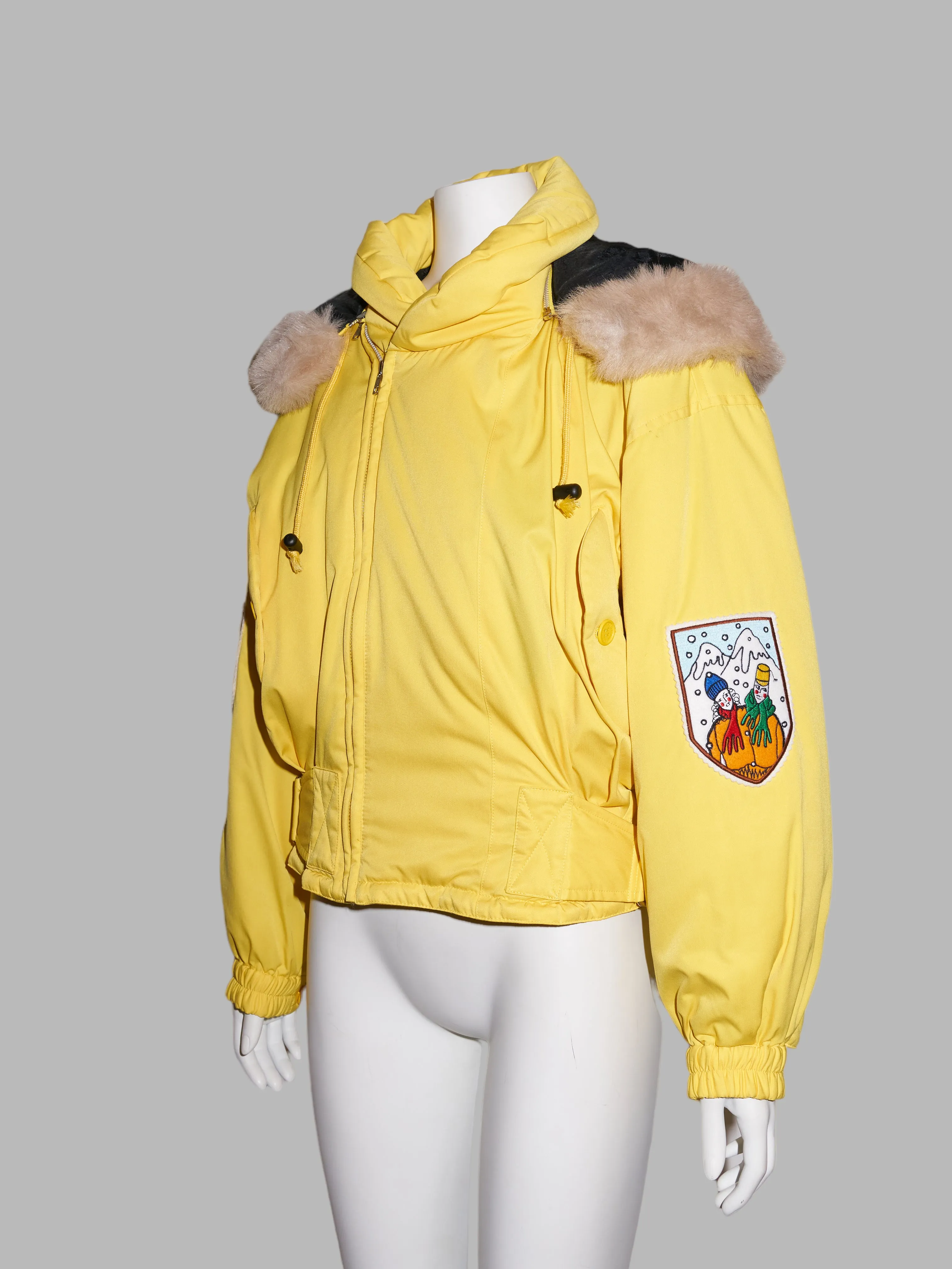 Jean-Charles de Castelbajac Sport 1990s padded yellow ski jacket - size 1 S