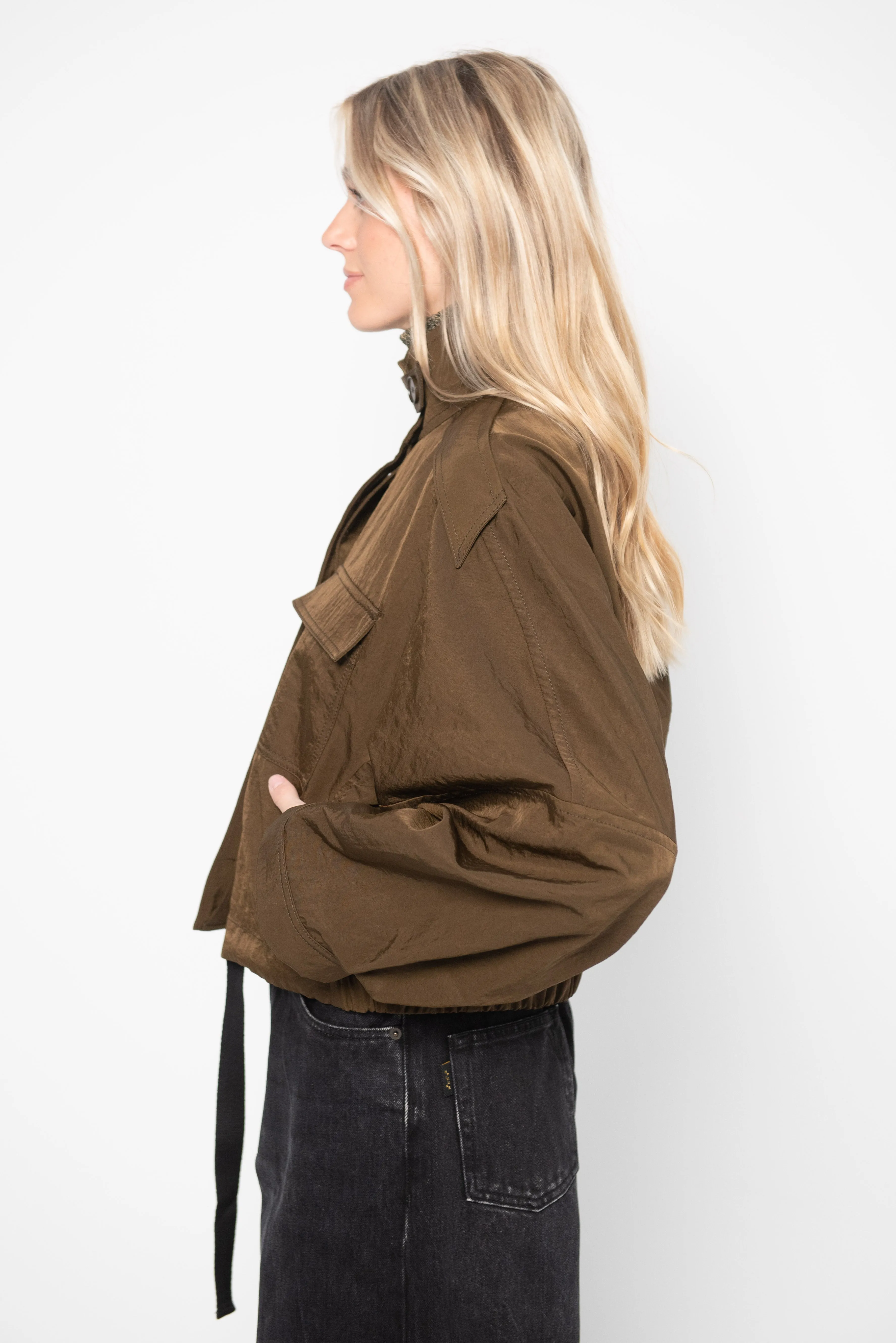 Juna Cropped Jacket, Dark Mocha