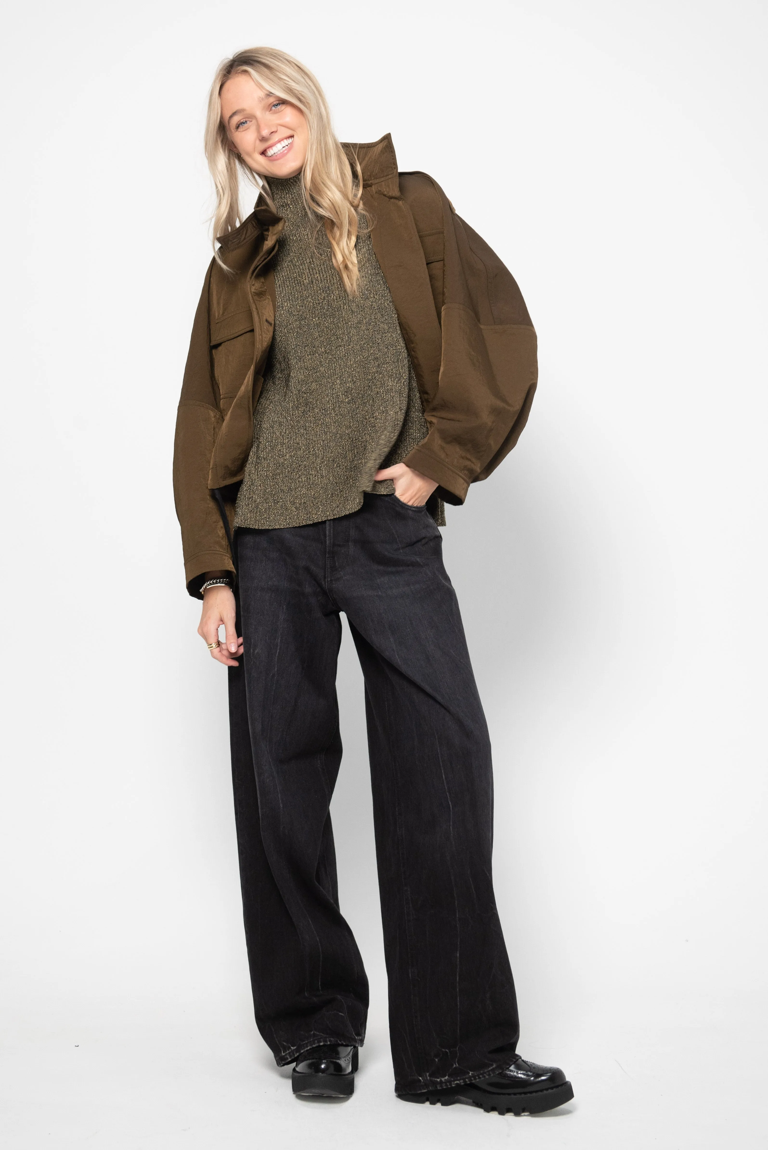 Juna Cropped Jacket, Dark Mocha
