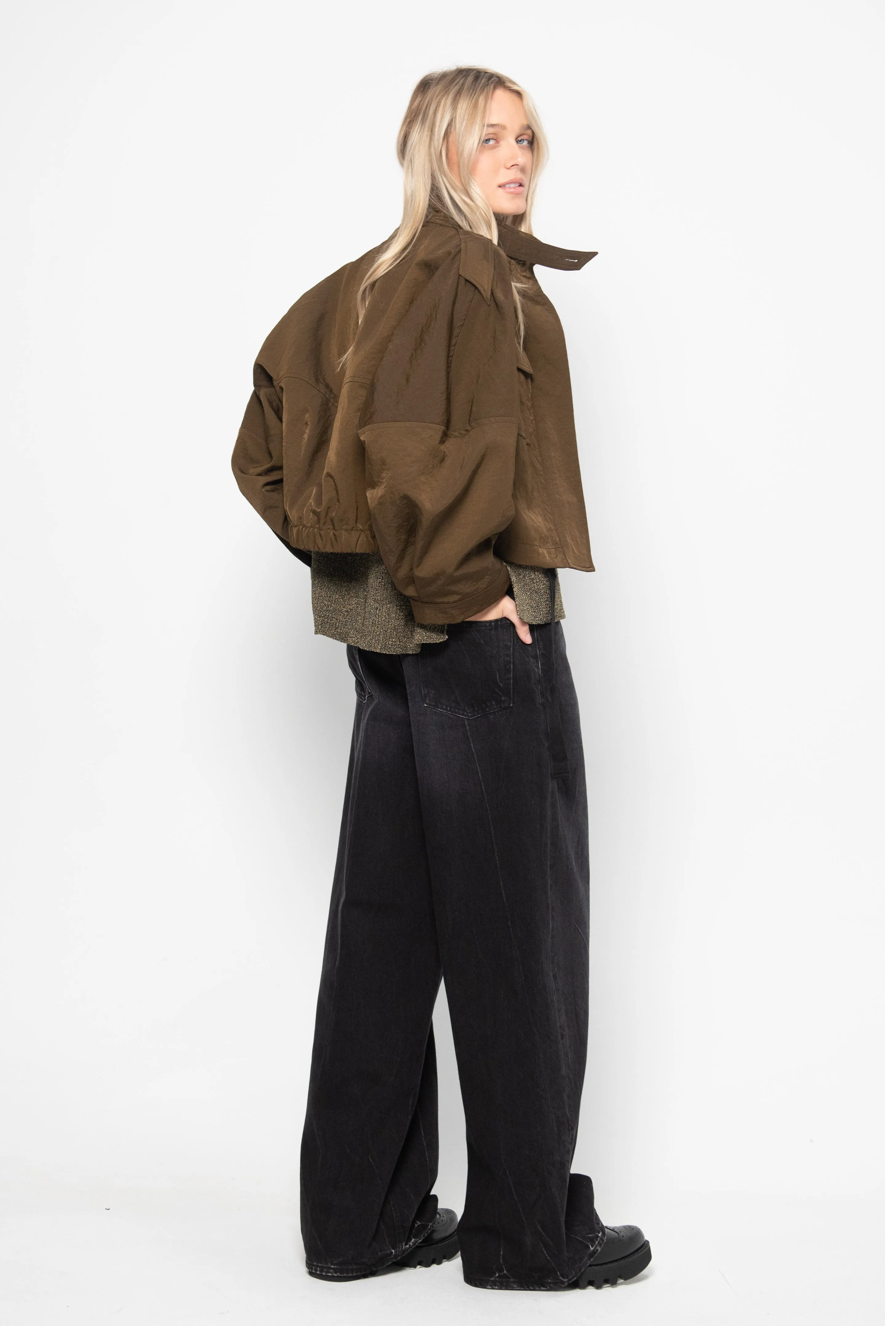 Juna Cropped Jacket, Dark Mocha