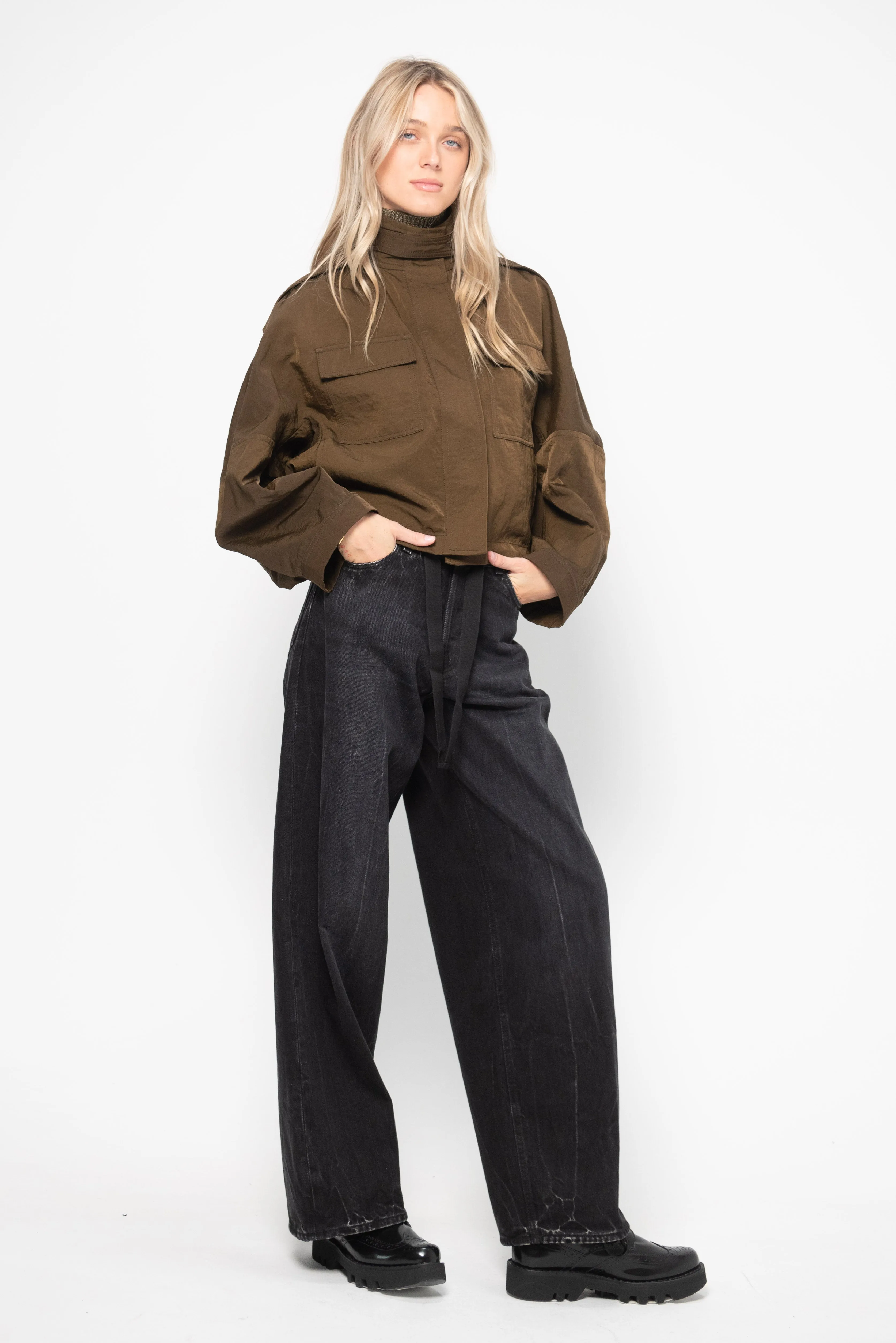 Juna Cropped Jacket, Dark Mocha
